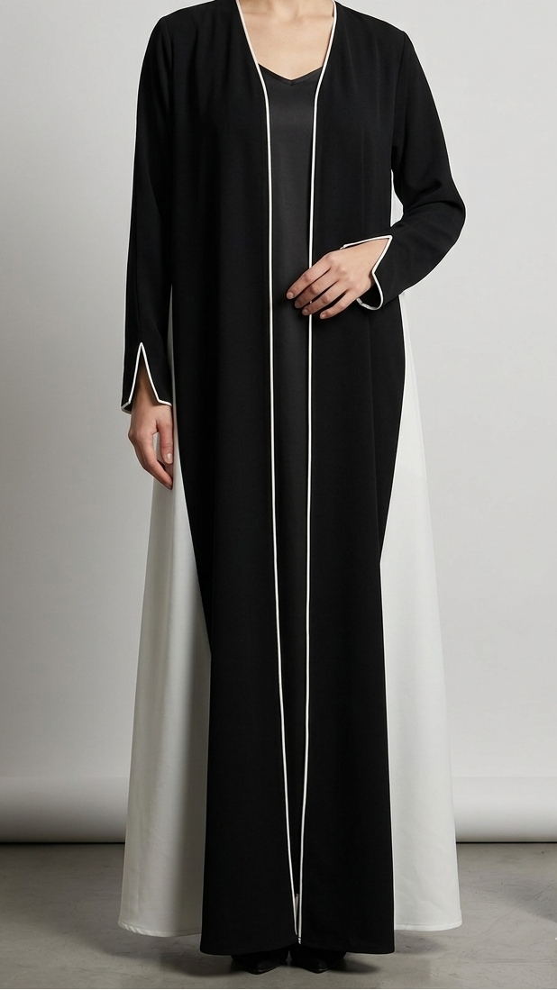 Two-Tone Noir Abaya